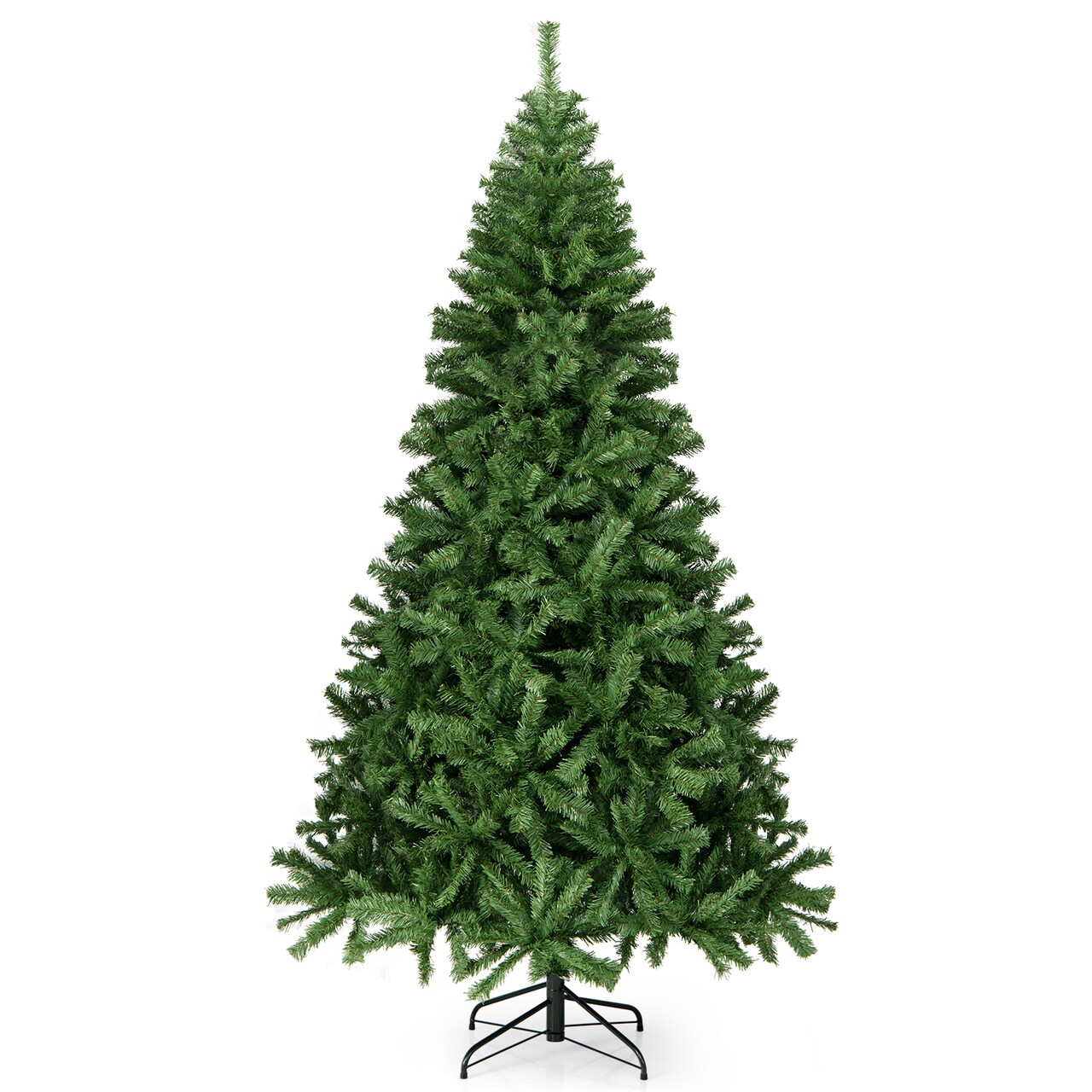 Costway 6FT/7.5FT/9FT PVC Christmas Tree Hinged Solid Metal Legs
